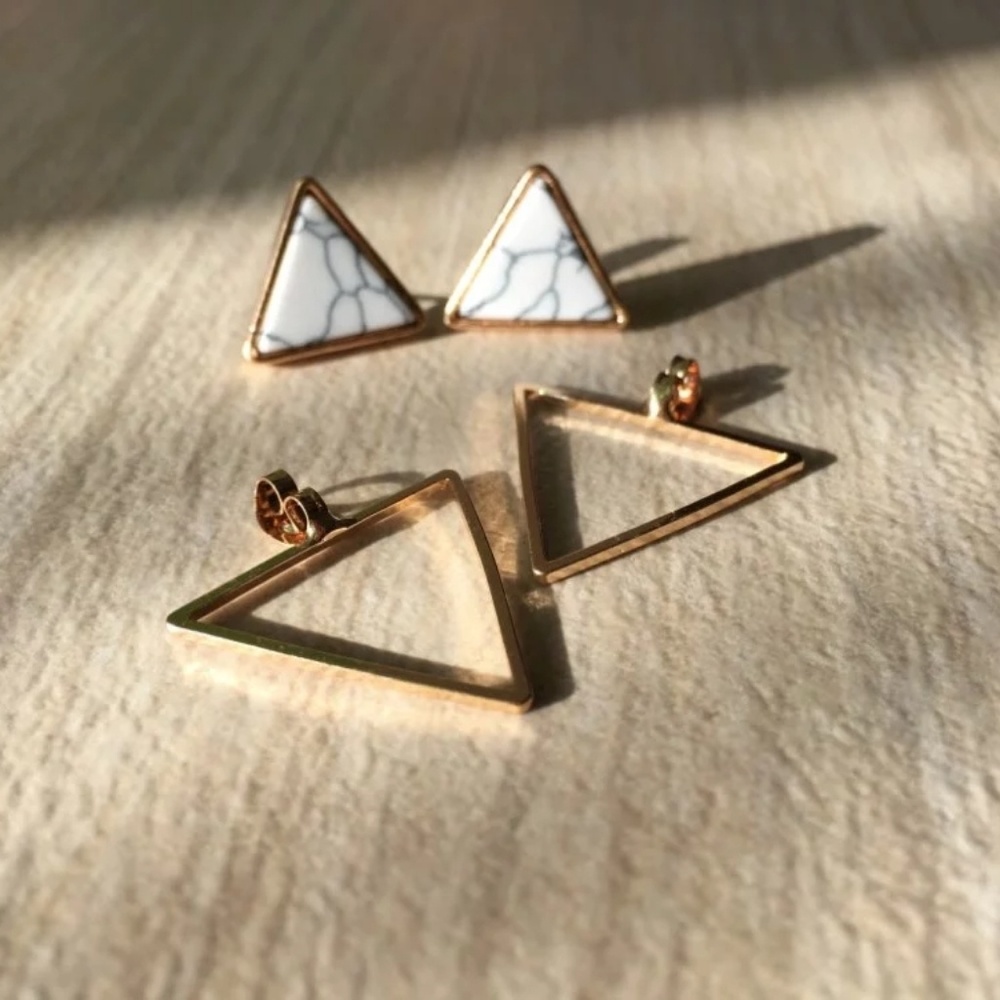 Marble Triangle Ear Jackets - Picture 6 of 6